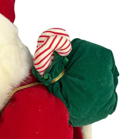 Vintage International Christmas Plush Waving Santa with Sack - Picture 4 of 14